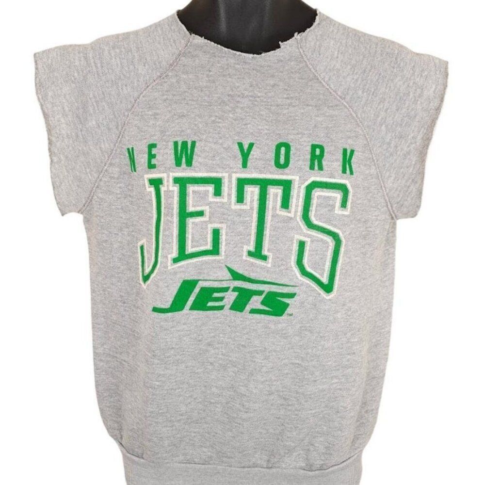 Vintage New York Jets Sweatshirt Mens Size Medium Gray 80s NFL Football